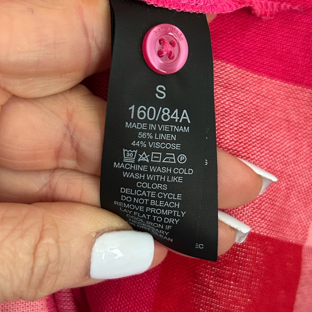 kate spade Pink & Red Gingham Ruffle Sleeve Top - Picture 3 of 3